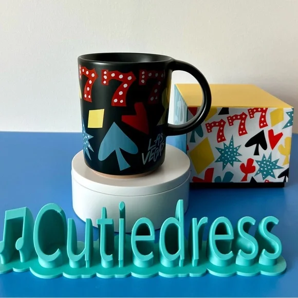 Starbucks Vegas Black Mug with Colorful Shapes - Picture 5 of 12